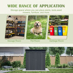 6' × 4' Galvanized Steel Outdoor Storage Shed with Lockable Double Doors