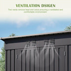 6' × 4' Galvanized Steel Outdoor Storage Shed with Lockable Double Doors