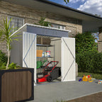 6' × 4' Galvanized Steel Outdoor Storage Shed with Lockable Double Doors
