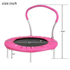 36" Kids Mini Trampoline with Safety Handle and Padded Frame Cover