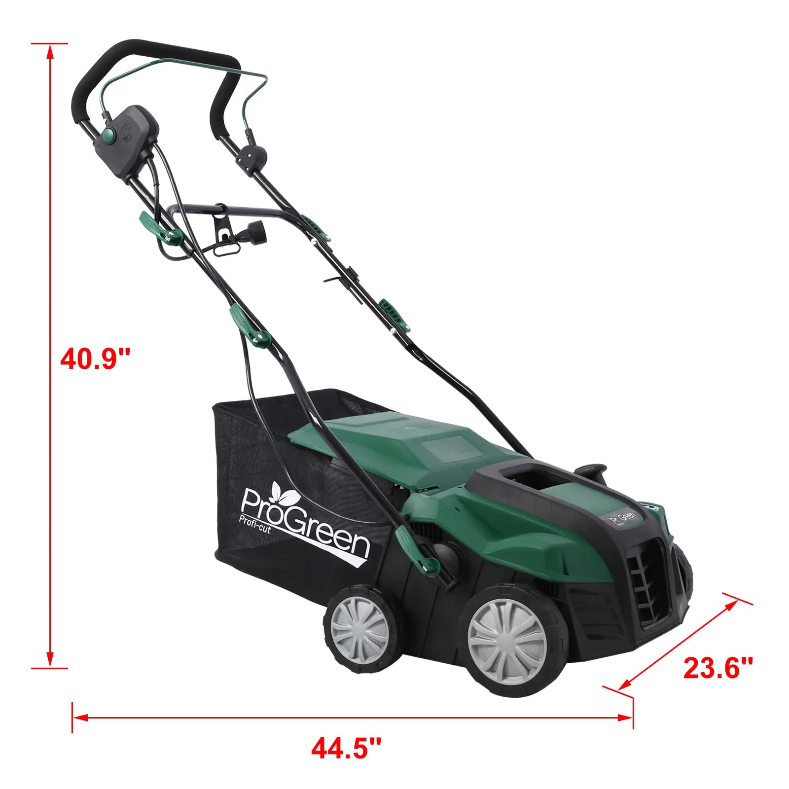 16" 2-in-1 Electric Lawn Dethatcher and Scarifier with 58QT Collection Bag