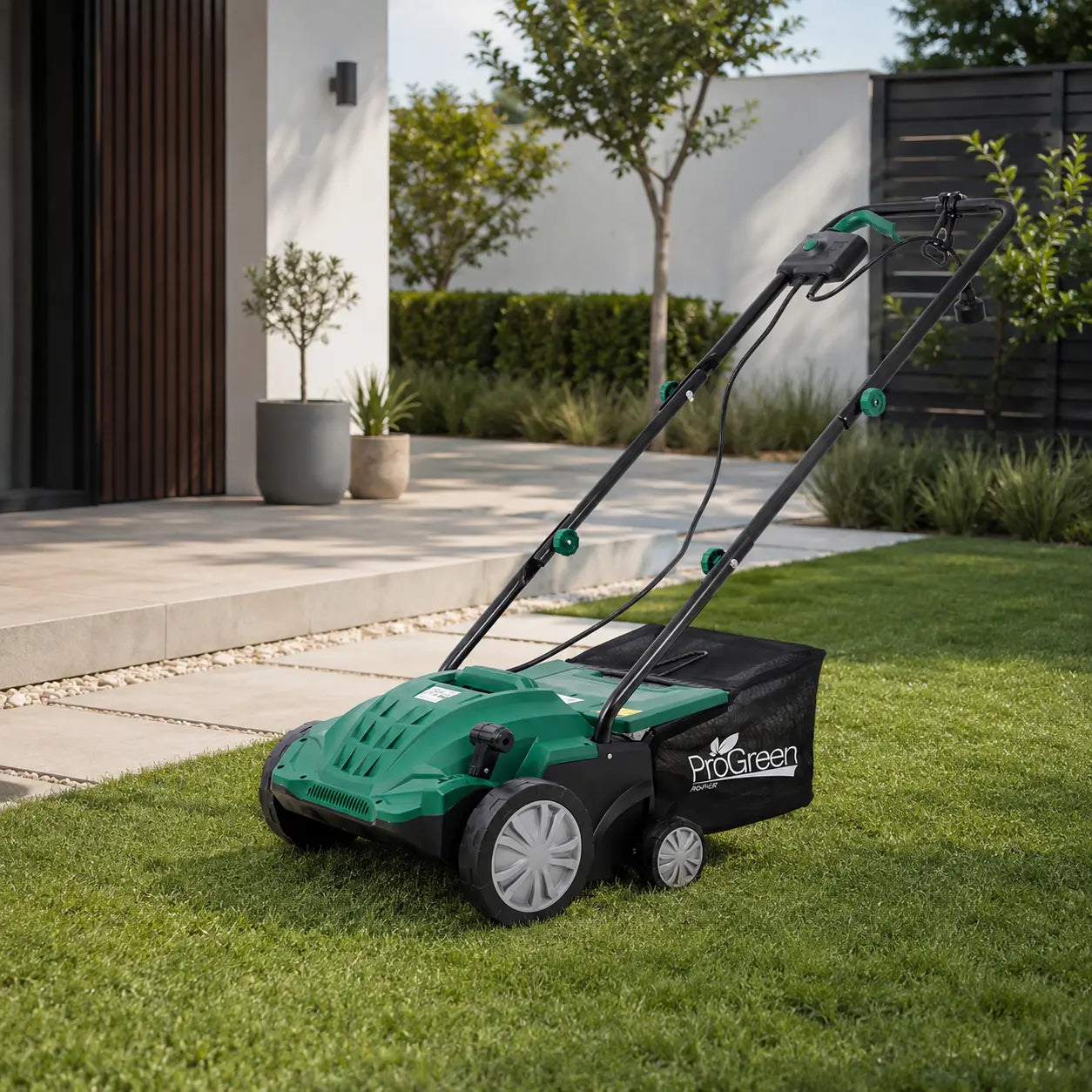 13" 2-in-1 Electric Lawn Dethatcher and Scarifier with 31.7QT Collection Bag