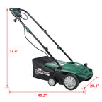 13" 2-in-1 Electric Lawn Dethatcher and Scarifier with 31.7QT Collection Bag
