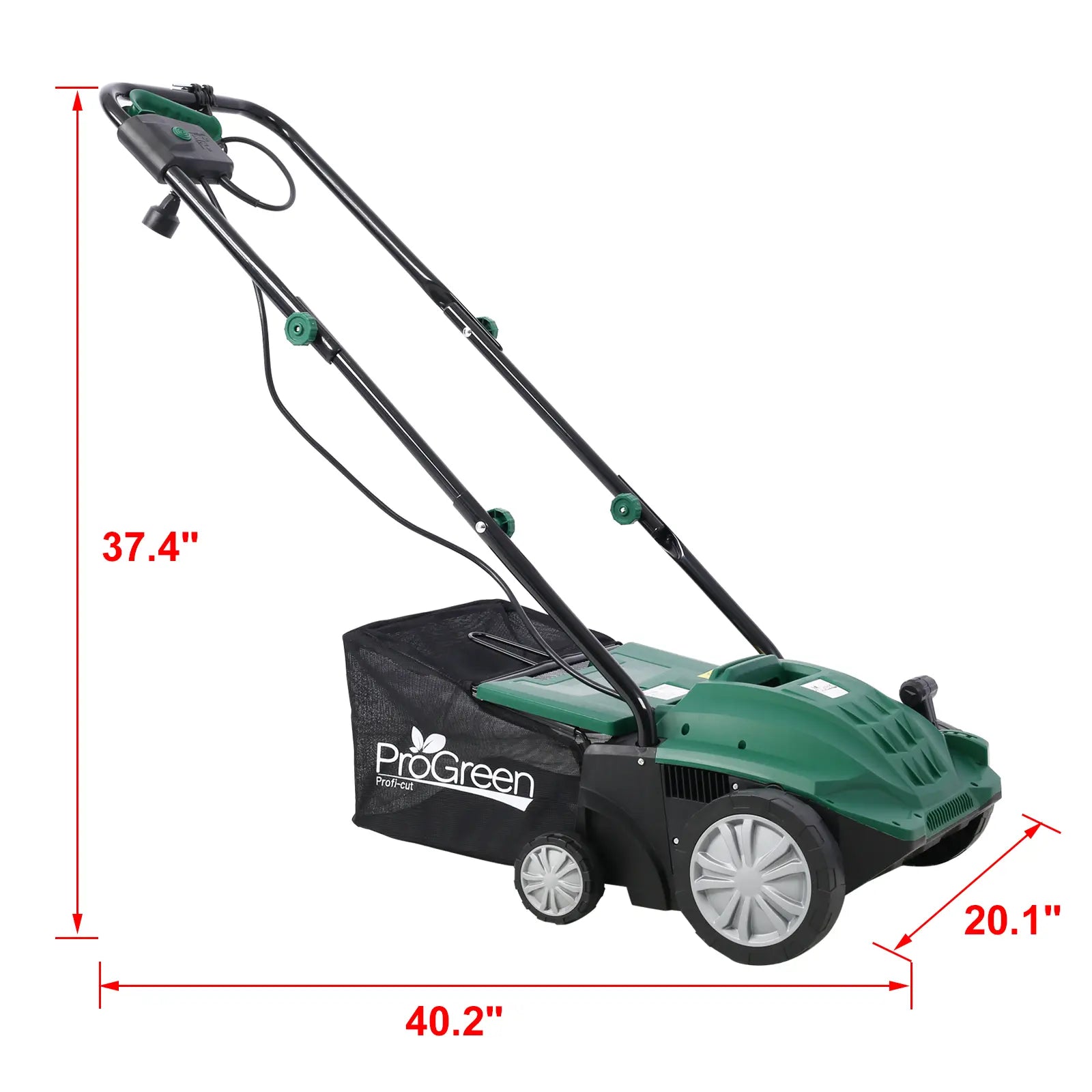 13" 2-in-1 Electric Lawn Dethatcher and Scarifier with 31.7QT Collection Bag