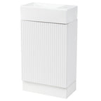 Modern White Bathroom Vanity with Ceramic Sink and Two-tier Shelf, 18.6' L x 10.6' W x 33.2' H, MDF Board Construction, Left or Right Orientation