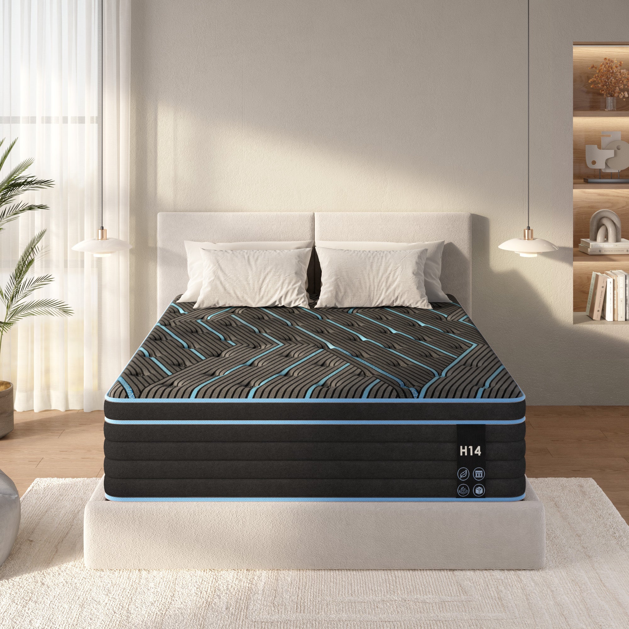 Queen Size Mattress,10 Inch Hybrid Mattress, Individually Pocketed Innerspring, Medium Firm Main image