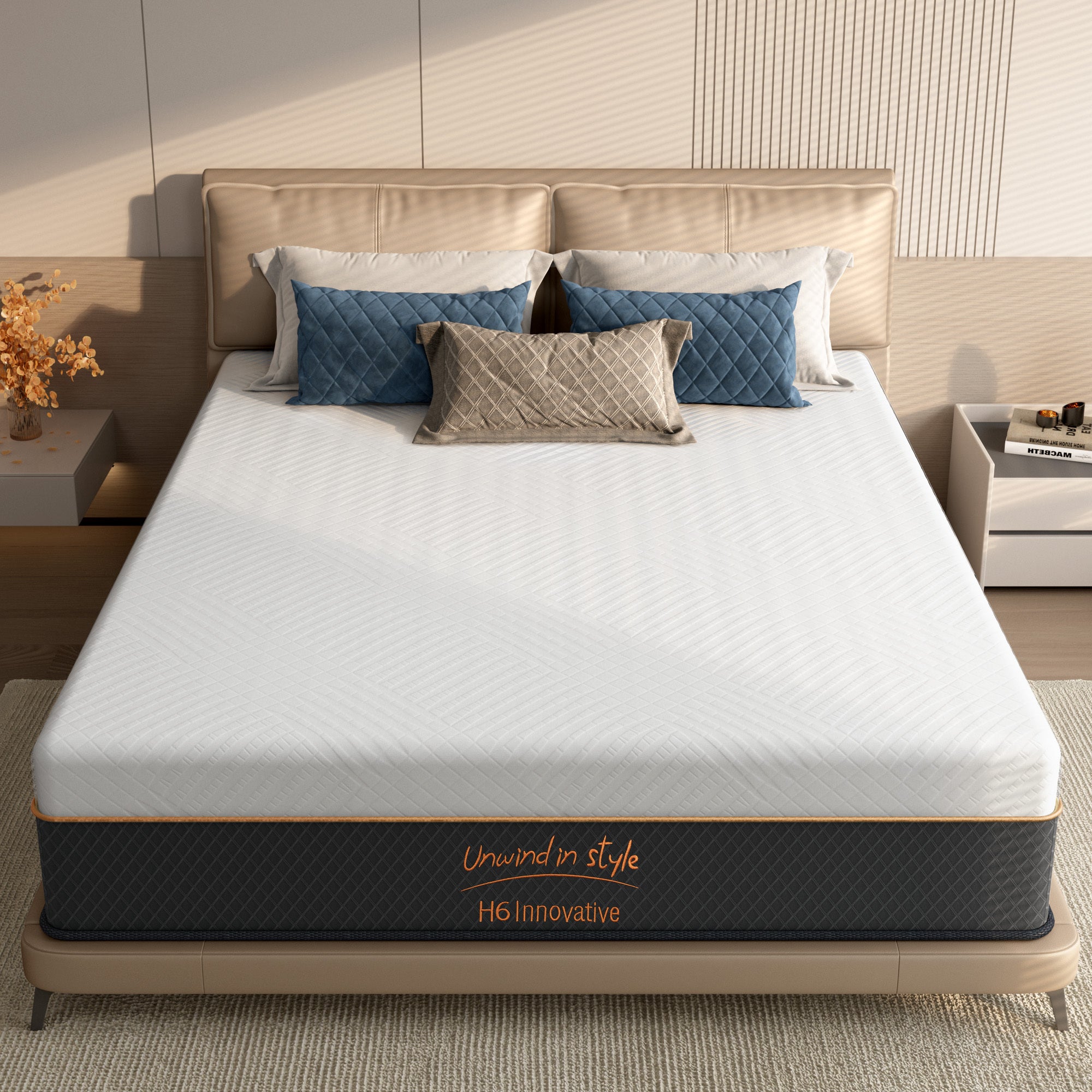 12 Inch Hybrid Mattress in a Box, King Size,Pocket Spring Mattress Medium Firm Feel with Edge Support & Motion Isolation