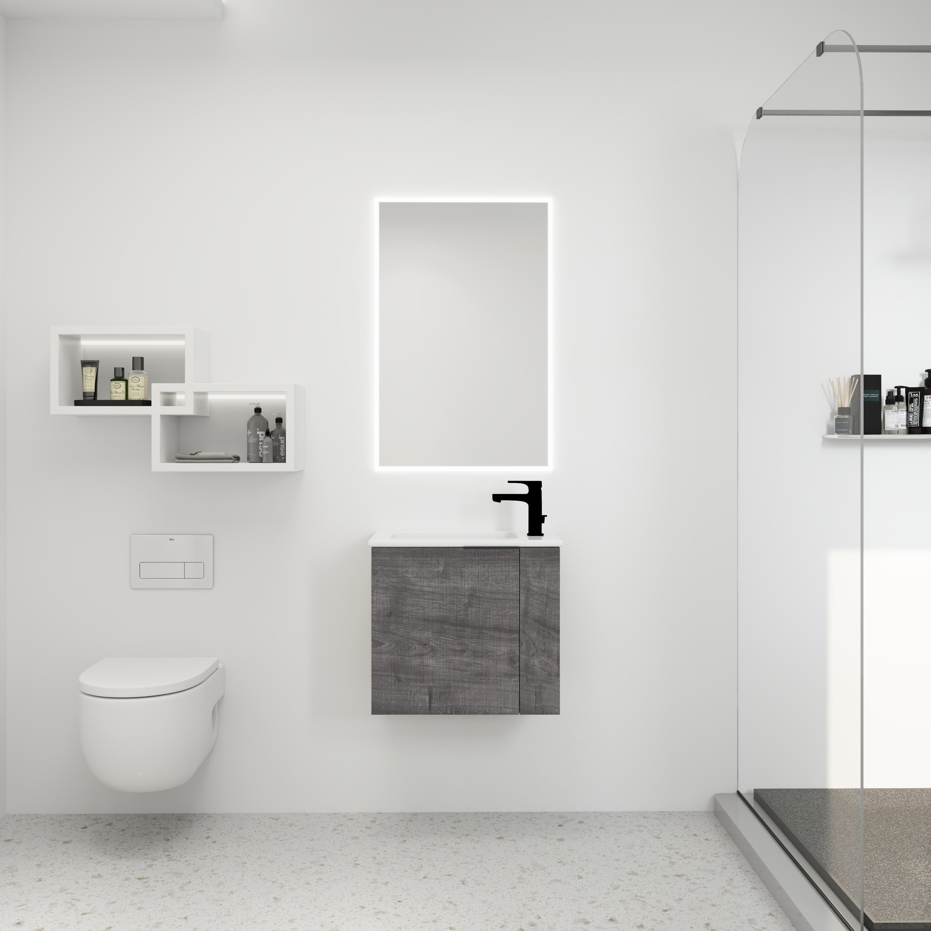 Bathroom Vanity with Sink 22 Inch for Small Bathroom,Floating Bathroom Vanity with Soft Close Door,Small Bathroom Vanity with Sink, 22x13 (KD-Packing) Main image