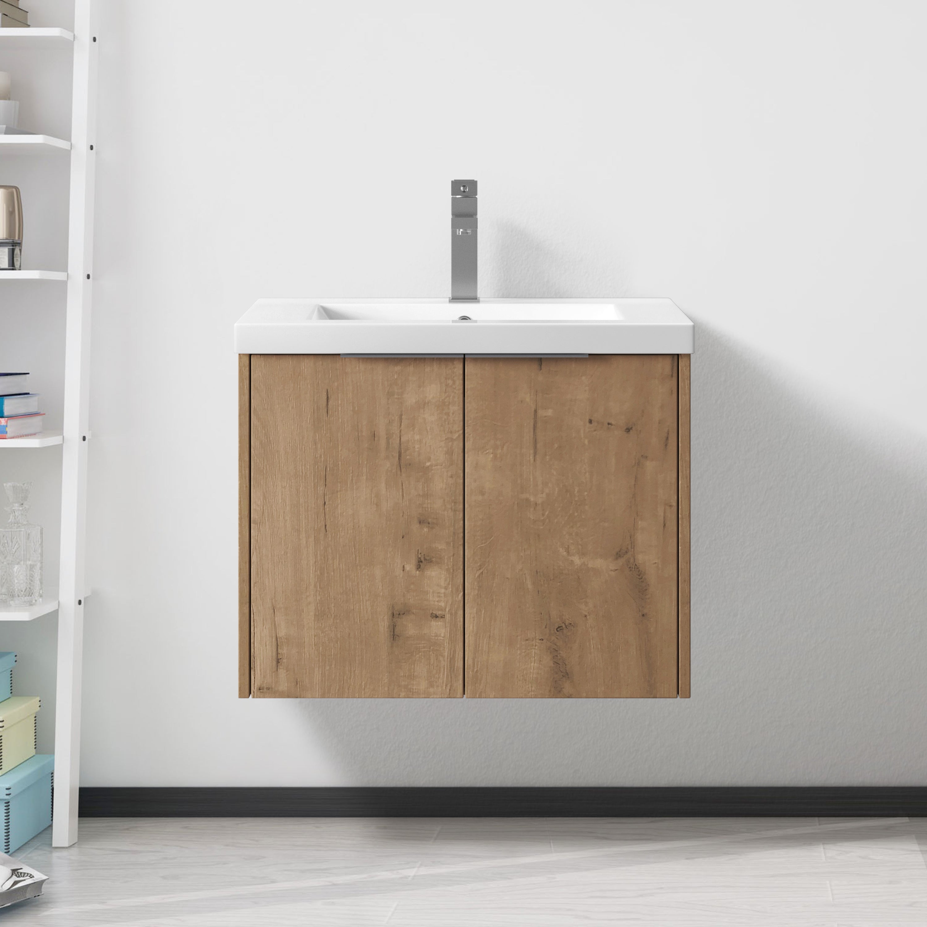 Bathroom Cabinet With Sink,Soft Close Doors,Float Mounting Design,24 Inch For Small Bathroom,24x18-00624 IMO(KD-Packing) Main image