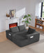 96.9'Compressible doubleCloud Sectional Couch with L-Shape Chaise,Modern Modular Sofa with Deep Seat,Upholstered Couches for Living Room Bedroom,No Assembly Required,(Plush Corduroy Fabric),Grey Right