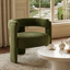 Accent Chair for Living Room, Velvet Comfy Single Sofa Chair Mid-Century Modern Armchair Wooden Legs for Bedroom Office Reading