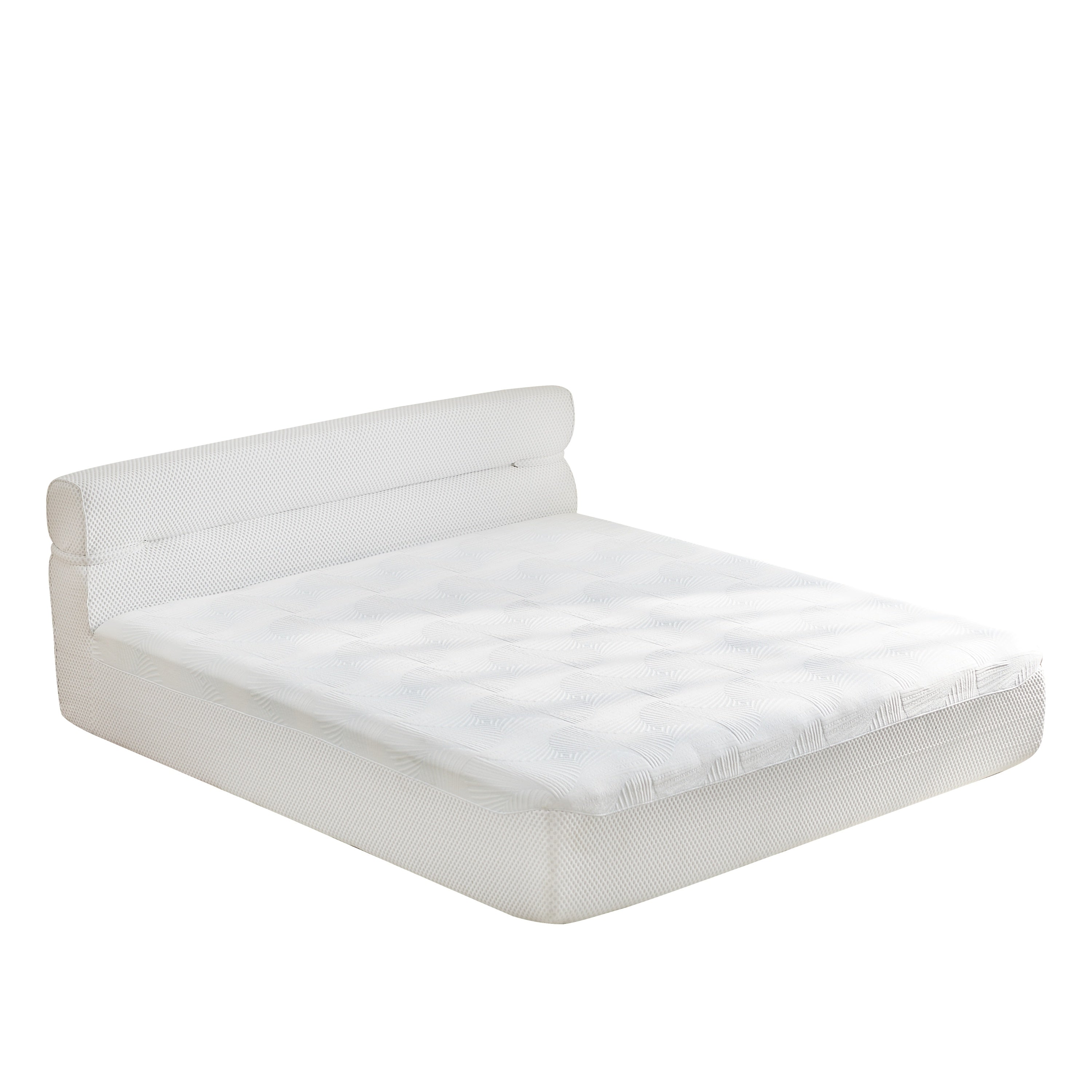 Innovative All-in-One King Mattress & Bed Frame with Cool Fabric, Pressure Relief, Motion Isolation in White Polyester Blend Main image