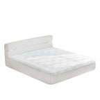 Innovative All-in-One King Mattress & Bed Frame with Cool Fabric, Pressure Relief, Motion Isolation in White Polyester Blend