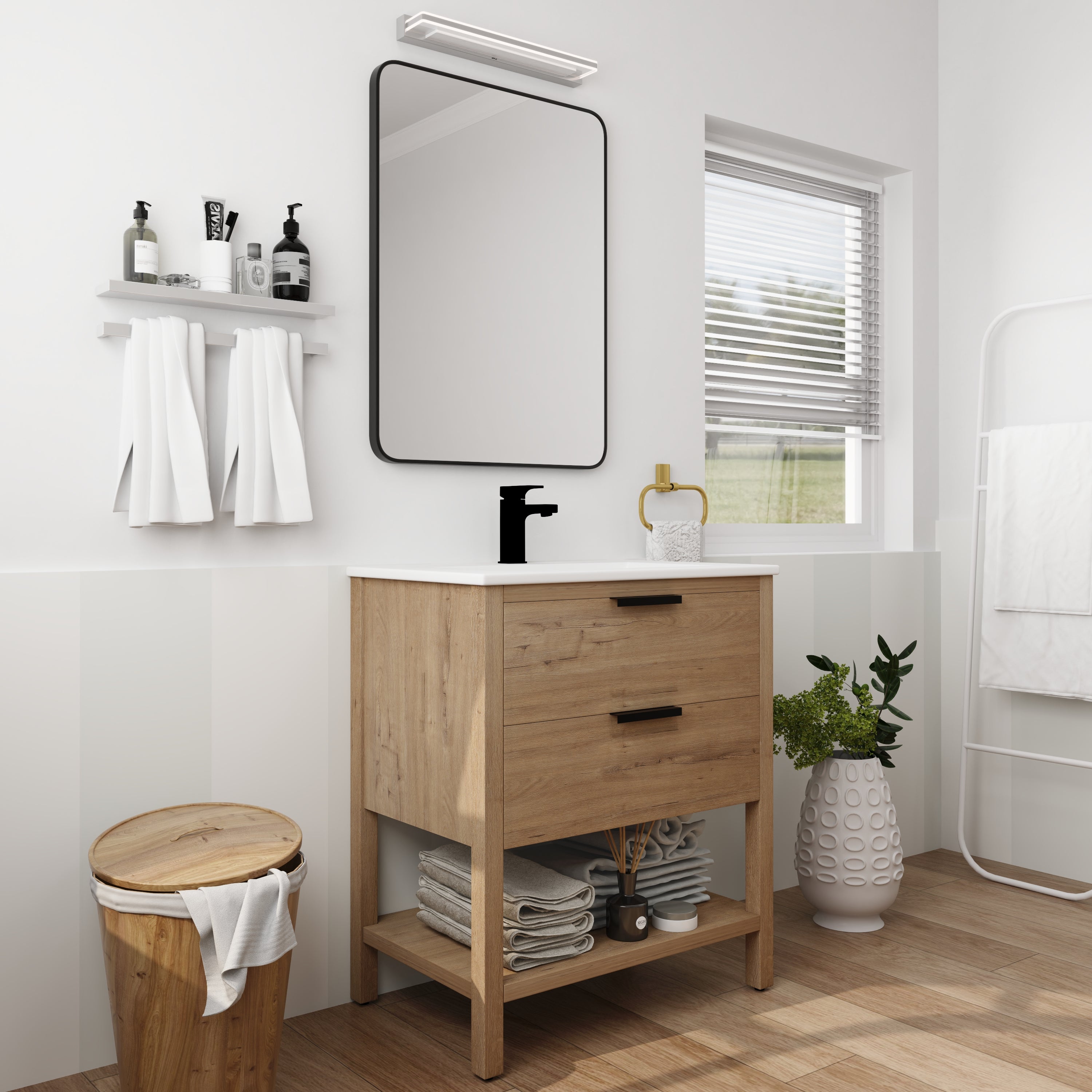 30 Inch Bathroom Vanity Plywood With 2 Drawers-BVB01030IMO-BL9075B Main image