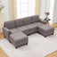 102-inch deep gray linen fabric modular combination sofa, L-shaped cloud sofa with storage space under the sofa, DIY combination for living room use