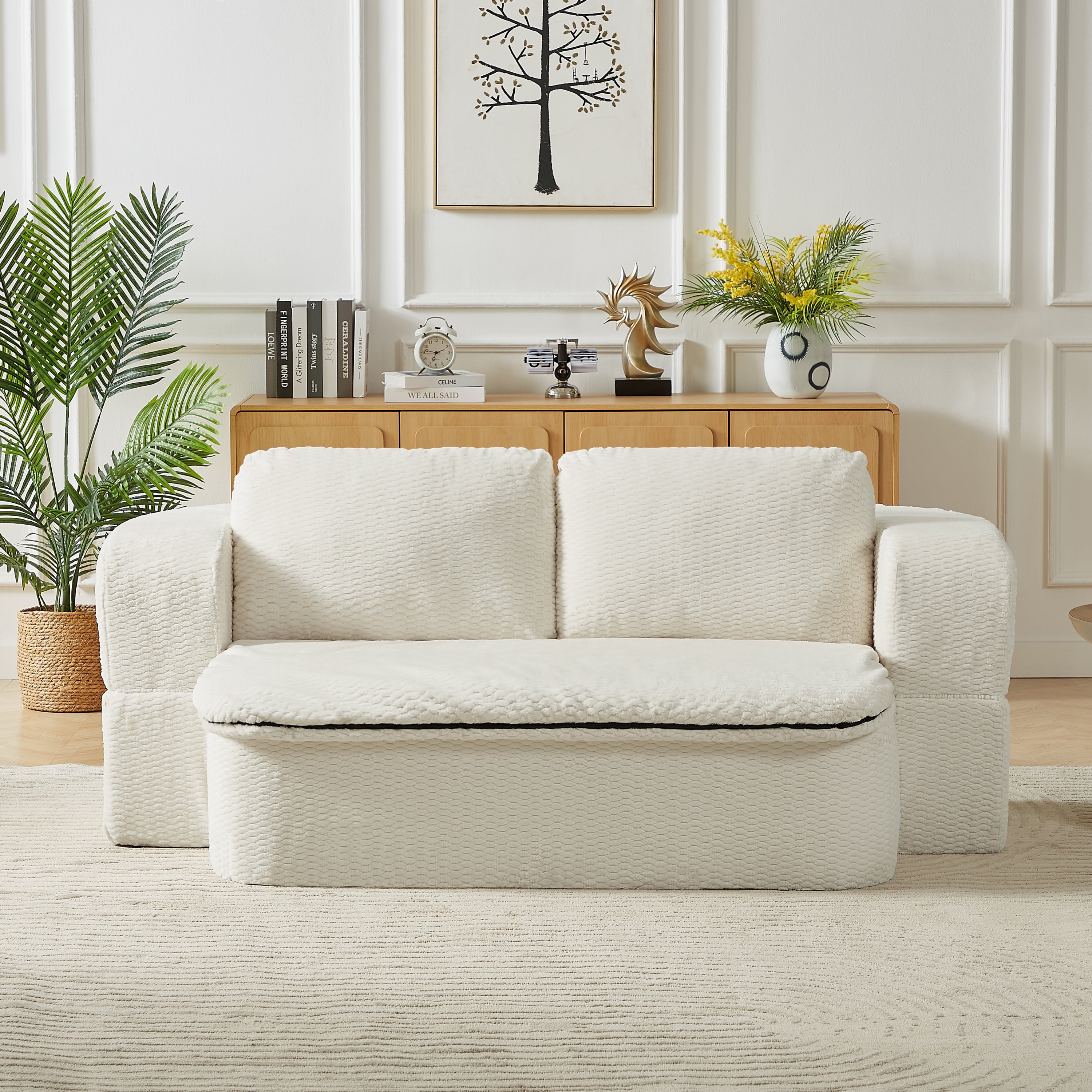 Convertible Sleeper Sofa, Modern Folding Futon Floor Foam Compression Sofa Bed Couch for Living Room Bedroom ApartmentConvertible Sleeper Secondary image