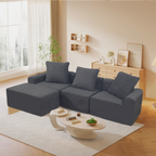 Convertible Modular Sectional Sofa Set Popular Microfiber Fabric Compression Sofa (85x54.3x23.6inch)