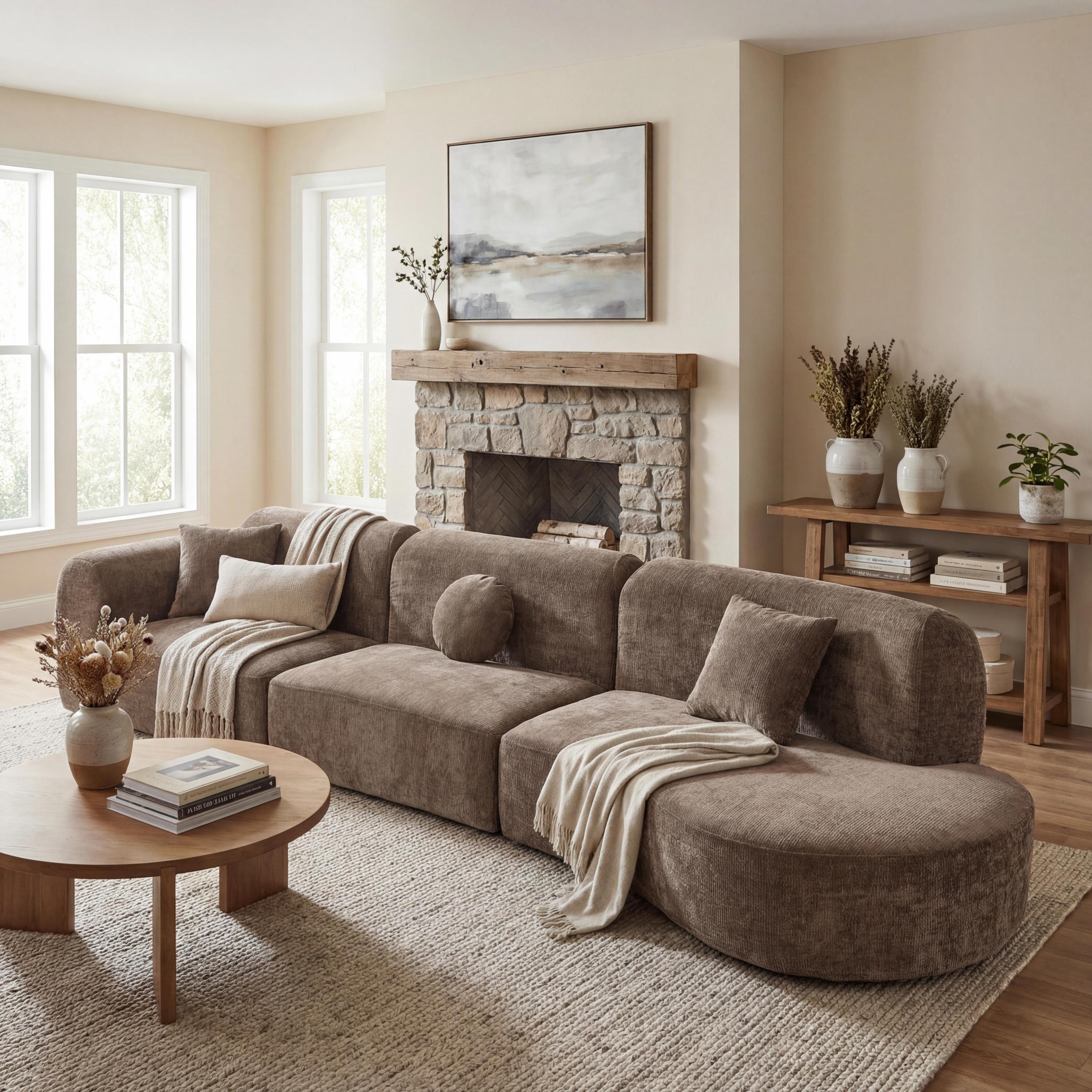 140' Modern Curved Sectional Sofa with High-Density Fully Compressed Sponge and Chaise Lounge, 3-Piece Set, Fully Assembled Right Hand Facing, Perfect for Living Room, Lounge