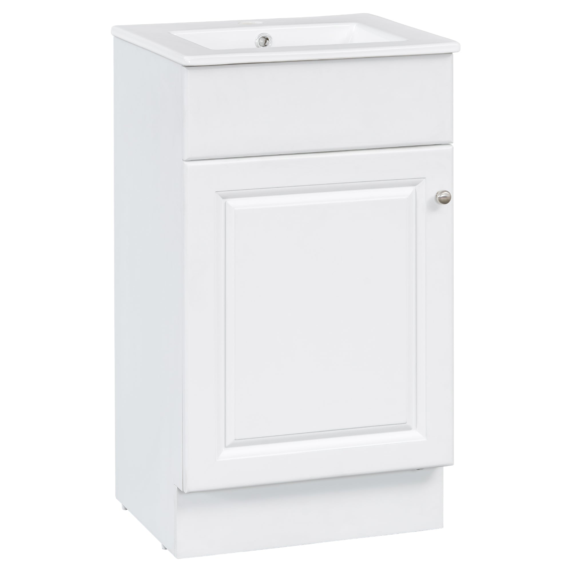 White 18' Bathroom Vanity with Sink, MDF & Ceramic, Adjustable Shelf, 18'L x 16'W x 32'H Main image