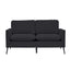 TS Nordic Retro Leather Upholstered Sofa Loveseat, Light Luxury Single Chair in Black with Breathable Faux Leather and Soft Cushions