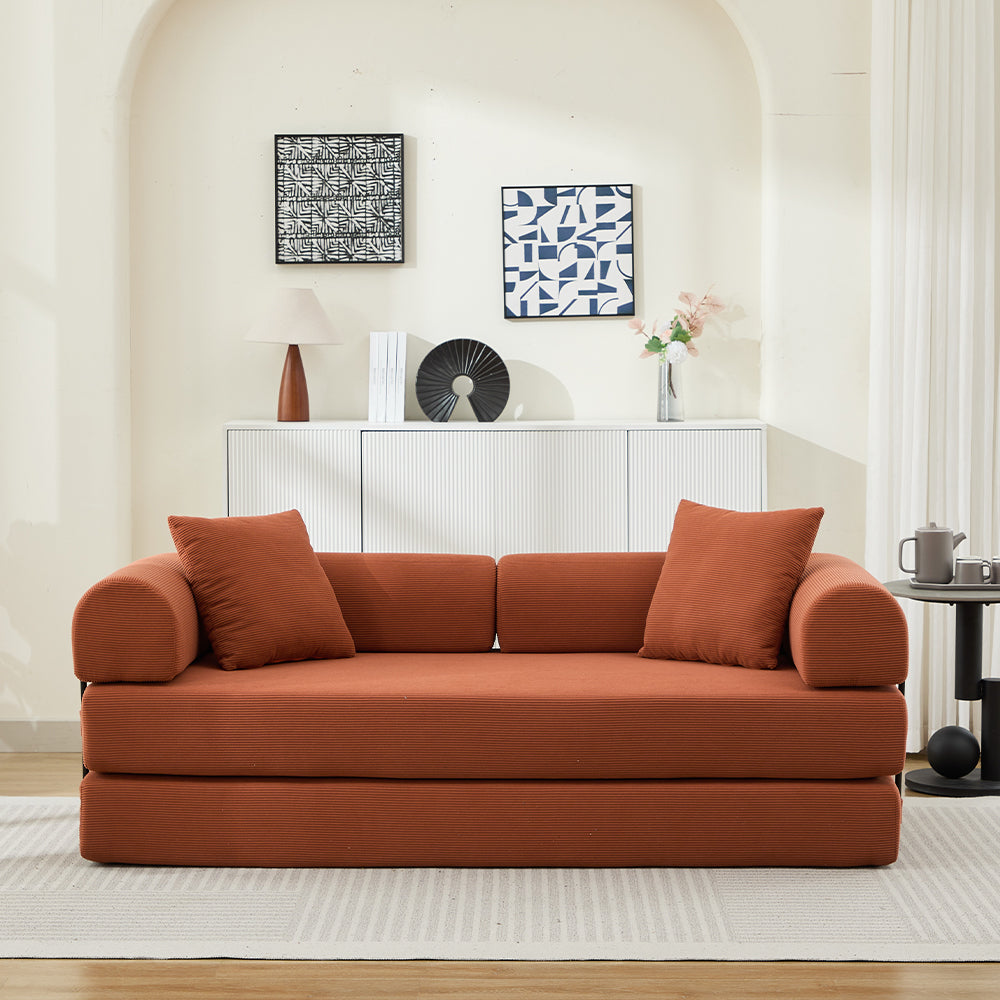 Folding Sofa Bed, 78.5' Convertible Couch Bed with 2 Pillows, Fold Out Couch, Foam Spring Floor Mattress, Futon Couch for Living Room, Office, Apartment Main image