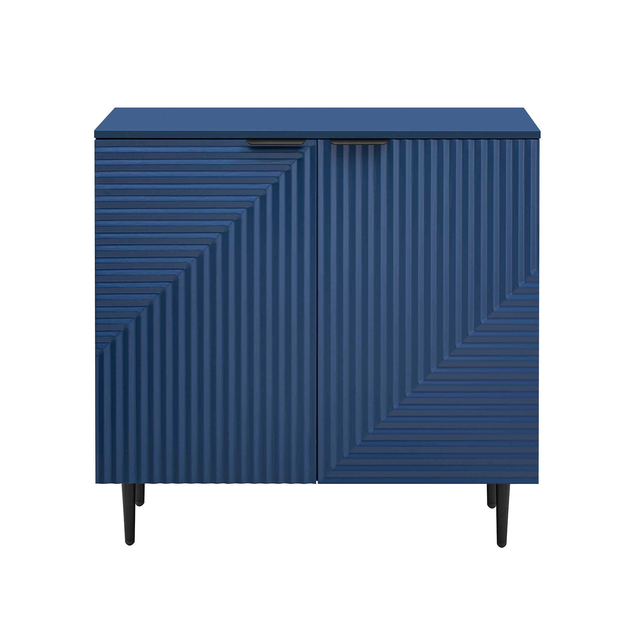Side Cabinet with Adjustable Shelves and Geometric Door Panels Main image