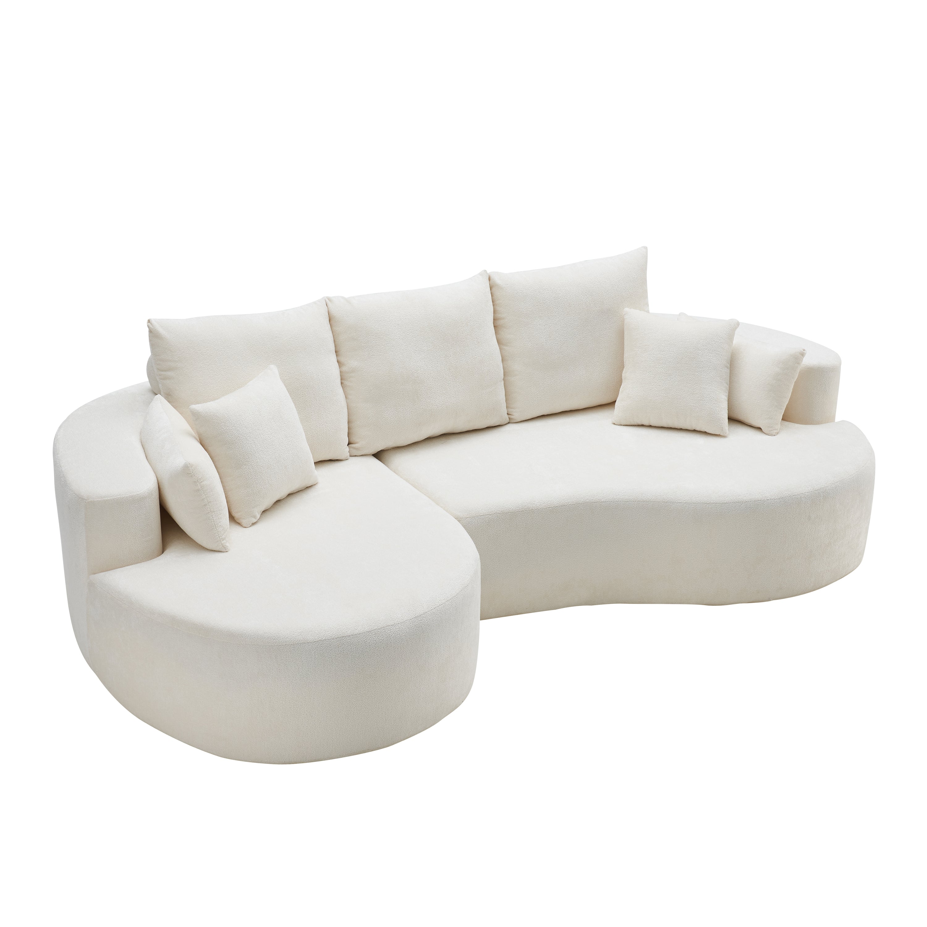 Cloud Curved Sectional Sofa with Chaise - Snow White, High-Elastic Foam, 106 in. Main image