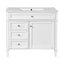 Modern White Bathroom Vanity with Ceramic Top Sink, 36'' Storage Cabinet with 2 Drawers and Tip-out Drawer, Rectangular Design