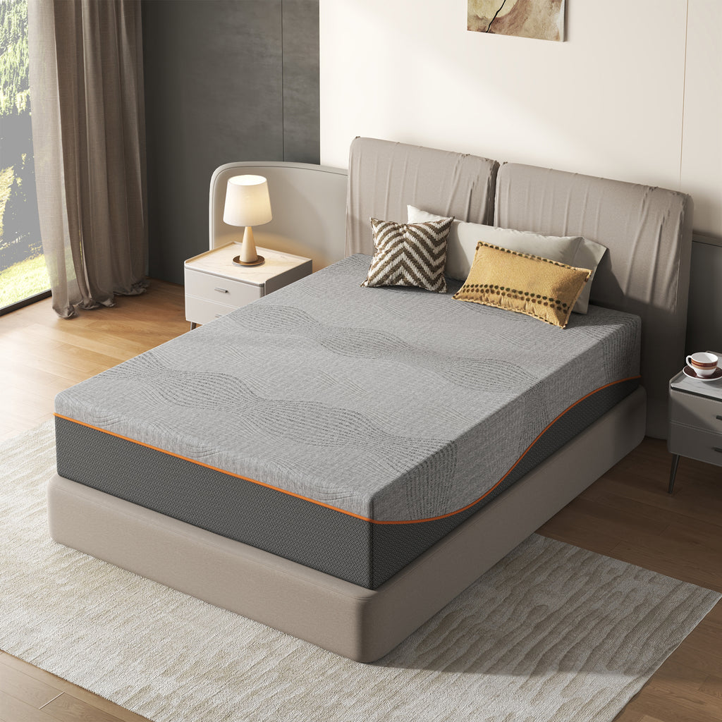 Full Size Mattress,14 Inch Memory Foam Mattress, Fiberglass Free, Medium Feel, Breathable Cooling Layers, Certified Safe Materials