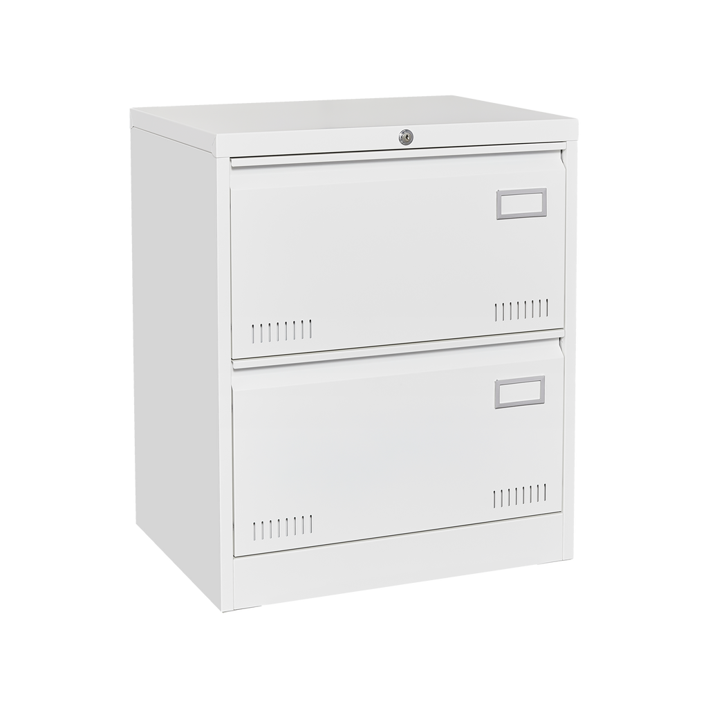 White Metal Lateral File Cabinet with Lock, 3 Drawers for Office/Home, Anti-Tip Design