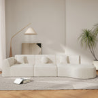 140' Modern Curved Sectional Sofa with High-Density Fully Compressed Sponge and Chaise Lounge, 3-Piece Set, Fully Assembled Right Hand Facing, Perfect for Living Room, Lounge