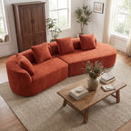 116' Modern Curved Sectional Sofa with High-Density Fully Compressed Sponge and Chaise Lounge, 2-Piece Set, Fully Assembled Right Hand Facing, Perfect for Living Room, Lounge