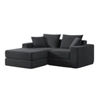 Modular Sectional Loveaeat Cloud Sofa, Boneless Couch with Non Slip Base, Cozy Sleeper Sofa for Customizable Living Spaces, Modern Modular Couch with L-Shape Chaise, Deep Seat & No Assembly