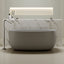 47'' Freestanding Bathtub Resin Stone Soaking Bathtub Solid Surface Modern Tubs with Overflow and Pop-up Drain
