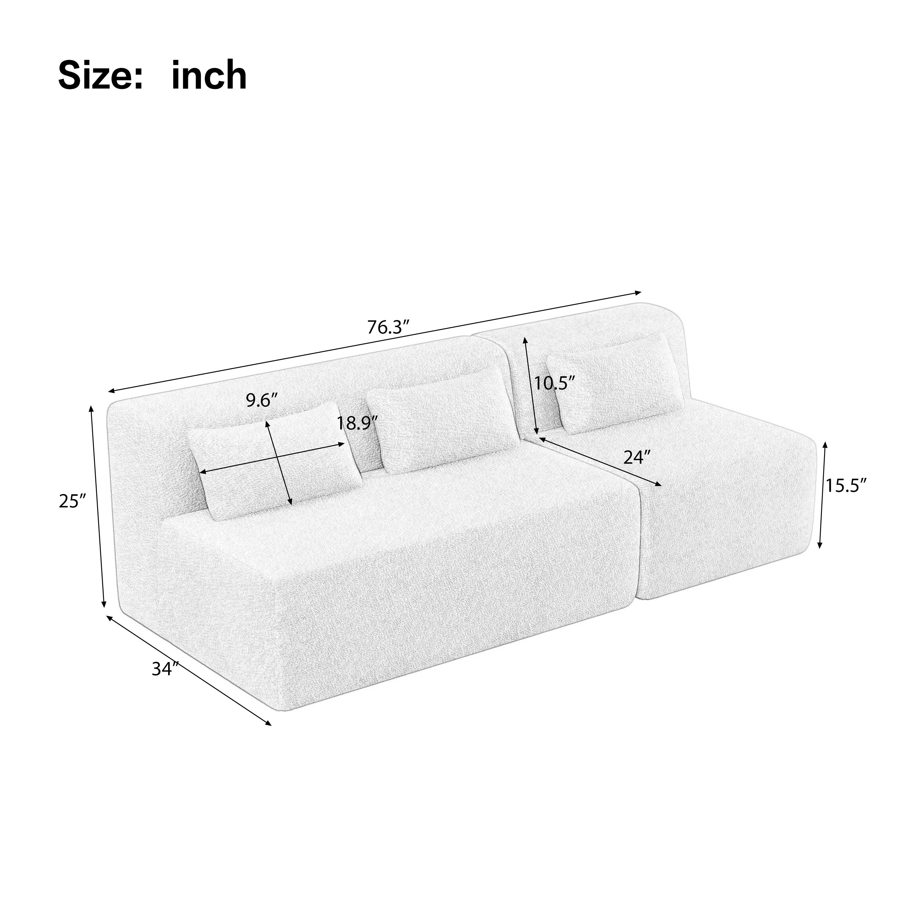 Upholstered Sofa Sofa Couch with Back Pillow for Living Room, Beige Secondary image