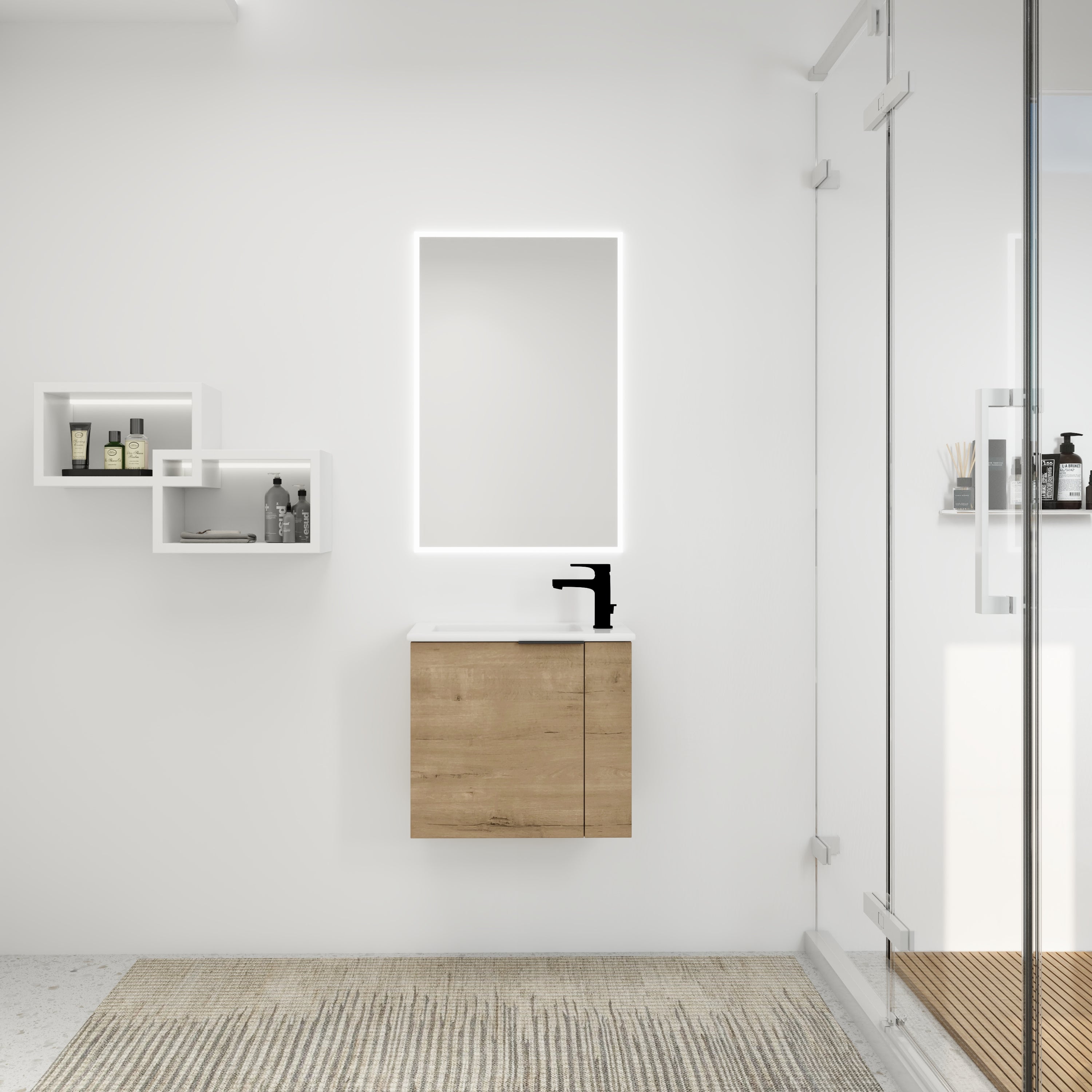 Bathroom Vanity with Sink 22 Inch for Small Bathroom,Floating Bathroom Vanity with Soft Close Door,Small Bathroom Vanity with Sink, 22x13 (KD-Packing) Main image