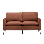 TS Nordic Retro Light Luxury Cat Paw Leather Upholstered Sofa Loveseat, Brown Faux Leather Single Chair for Living Room Balcony Bedroom, 55.91 x 31.90 x 26.80 inches