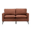 TS Nordic Retro Light Luxury Cat Paw Leather Upholstered Sofa Loveseat, Brown Faux Leather Single Chair for Living Room Balcony Bedroom, 55.91 x 31.90 x 26.80 inches
