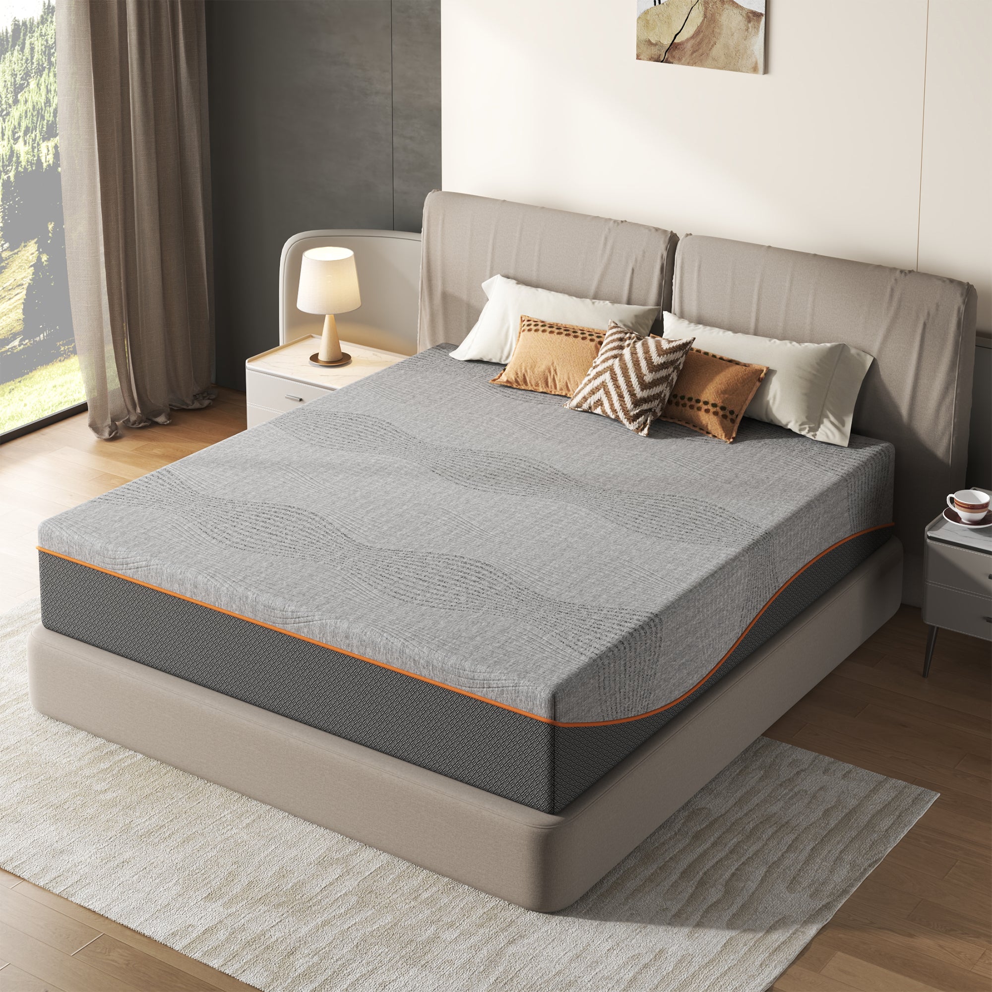 King Size Mattress,14 Inch Memory Foam Mattress, Fiberglass Free, Medium Feel, Breathable Cooling Layers, Certified Safe Materials Main image