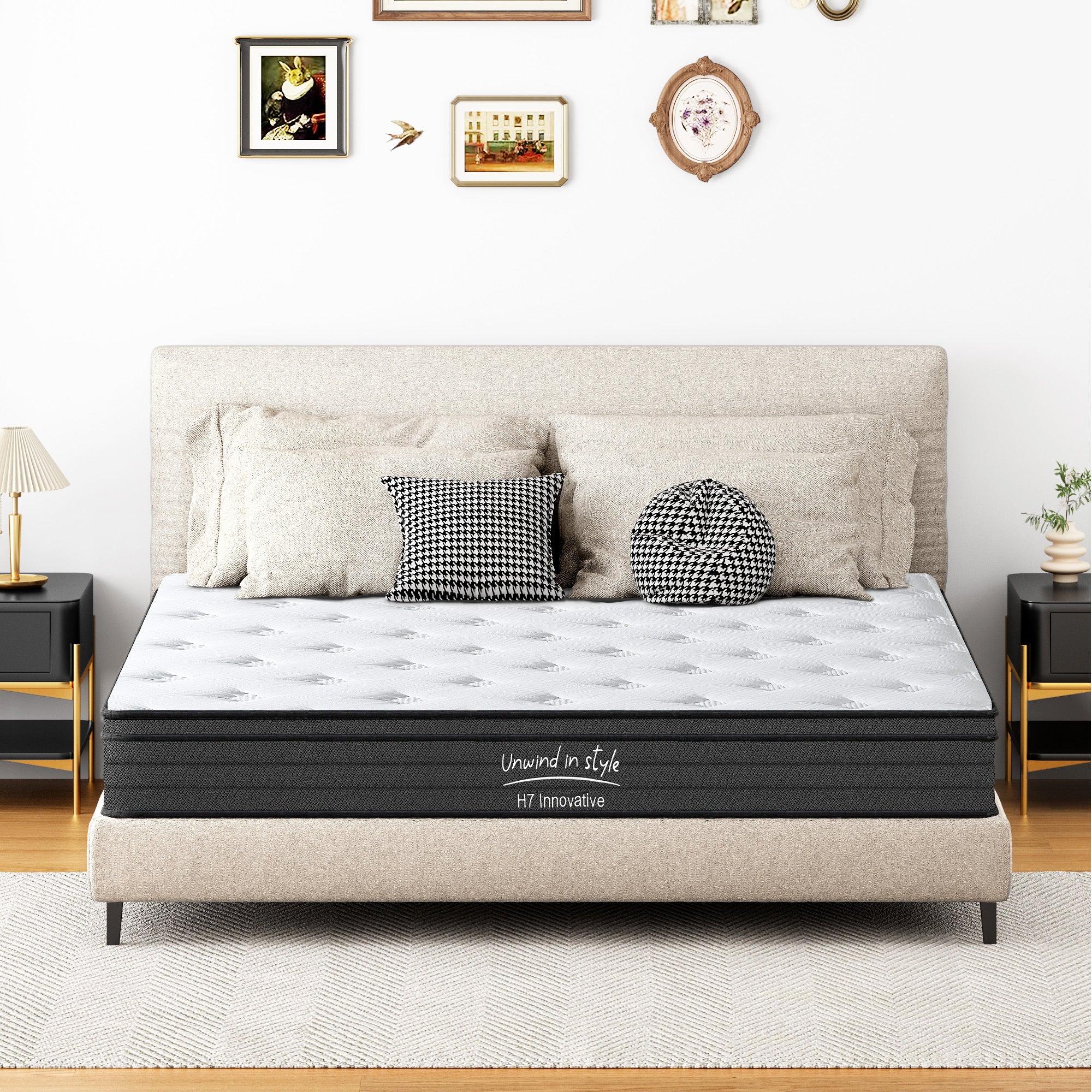 King Size Mattress,10 Inch Hybrid Mattress, Individually Pocketed Innerspring, Medium Firm Main image