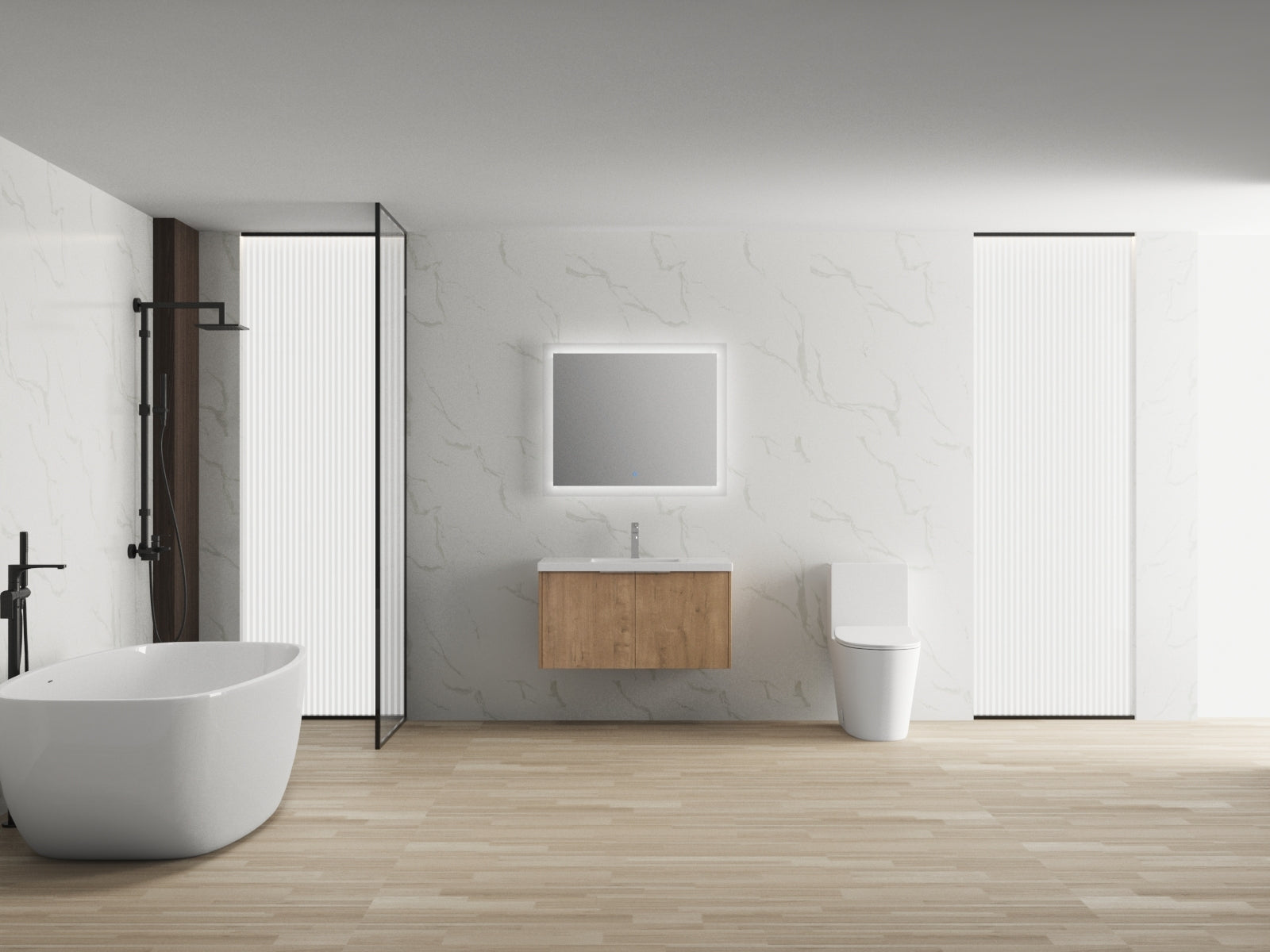 Modern Design 36 Inch Float Mounting Bathroom Vanity With Sink Soft Close Door,2 Doors-00636 IMO(KD-Packing) Secondary image