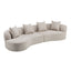 Elegant Curvy 126' Sectional Sofa with Full Foam and Boucle in Almond