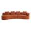 126' Curved Sectional Sofa (Dark Orange-D28 Full Foam)