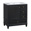 30' Bathroom Vanity with Sink, One Door with Shelf and Three Drawers, Soft Close Door, Black